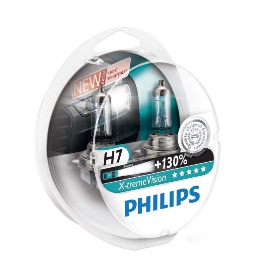 set 2 becuri auto far halogen philips h7 x-treme vision. +150%. 12v. 55w 00569428