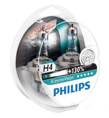 set 2 becuri auto far halogen philips h4 x-treme vision. +130%. 12v. 55w cod:00567028