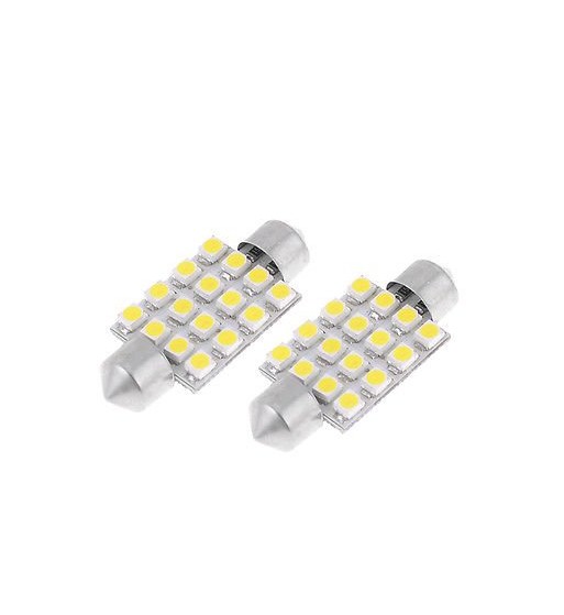 bec sofit 16 led smd 12v. lumina alba (11x39mm) (set 2 buc.) 85630