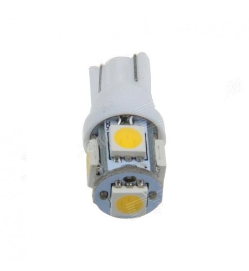 bec pozitie t10 5 led smd 5050 lumina alba 12v (pret/set) 10714w