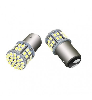 bec led cu doua faze 50smd lumina alba bay15d 12v