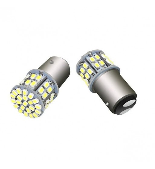 bec led cu doua faze 50smd lumina alba bay15d 12v