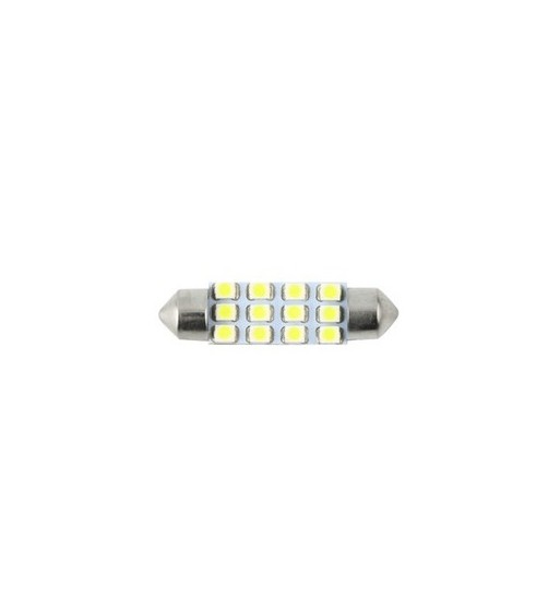 bec sofit rosu 12 led smd 12v (11x39mm) (set 2 buc.)