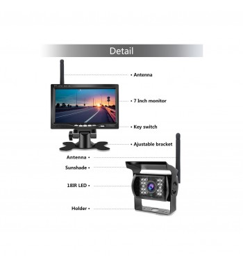 Camera marsarier wireless 12V-24V - monitor 7 inch  Cod: CHS-1010