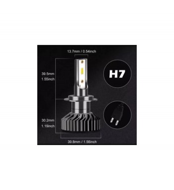 Bec cu F2 - H7 Putere: 28W  - 9600 lumen 6000k Voltaj:  12-24V CANBUS