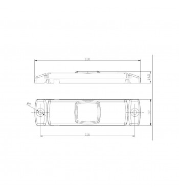 Lampa gabarit 100x32, LED, galbena, cu suport urechi, 12-36V,   Fristom Cod:FT-017B