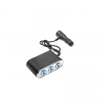 prelungitor  bricheta auto tripla 12/24v cu intrerupator individual si 1 port usb  cod:bk90939 - alb