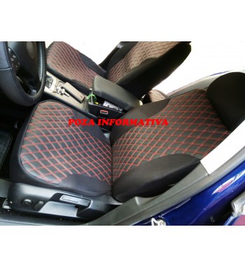 huse auto universale 1+1 material romb - maro cusatura maro