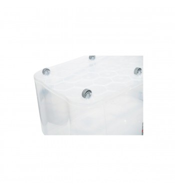 Cutie depozitare 50L cu capac si roti din plastic transparenta Cod:DISLK04