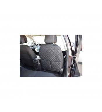 protectie spate scaun auto imitatie piele cod: 9070 - negru cusatura rosie