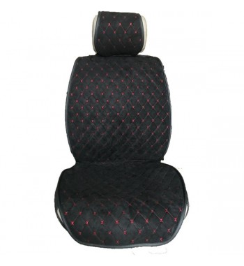 Set huse scaune fata ART210 super soft  Cod:ART210 - Negru cusatura Bej