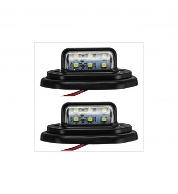 Set 2 lampi numar  carcasa neagra  lumina:alba - 12V-24V (Set 2 buc) Cod:2102501A-BK