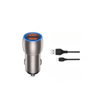incarcator auto smart quick charge usb qc3.0 36w + cablu micro usb cod: xo-cc52b