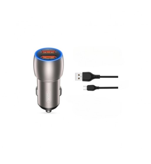 incarcator auto smart quick charge usb qc3.0 36w + cablu micro usb cod: xo-cc52b
