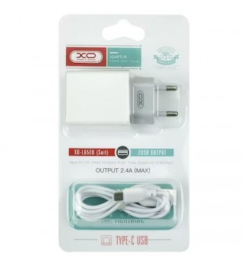 Incarcator retea USB 2.4A  cu cablu Type-C Cod:XO-L65-NB103C