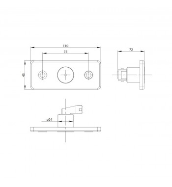 Lampa gabarit 110x45, LED, alba, 12-36V, MD-013-B Fristom