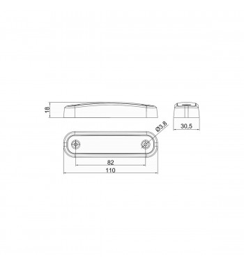 Lampa gabarit 110x30.5, LED, galbena, 12-36V, Fristom  Cod: FT-045Z