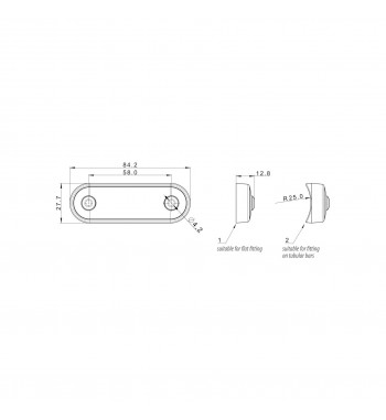 Lampa gabarit, 84x27, LED, slim, rosie, cu 2 garnituri bullbar,  Fristom , Cod:FT-073C