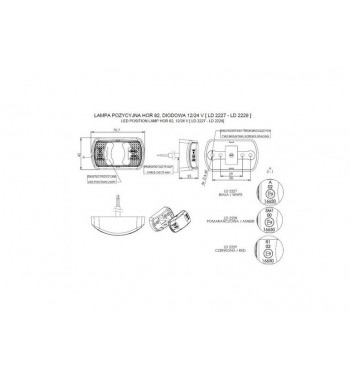 Lampa gabarit 71x42, LED, galbena, Fristom  Cod:LD2228