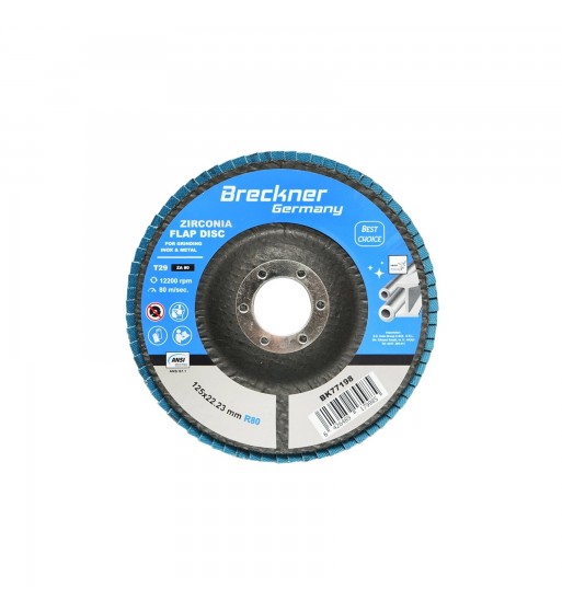 disc lamelar abraziv cu zirconiu pentru taiat si polizat metal p80 cod: bk77198
