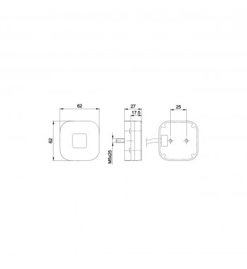 Lampa gabarit 62x62, LED, alba, 12-36V, Cod:FT-027-B  Fristom