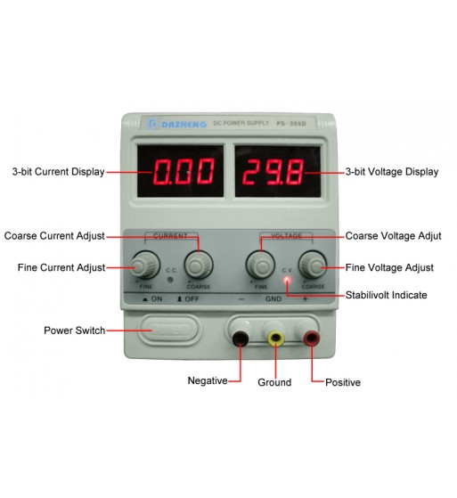 sursa tensiune reglabila  0 - 30v. 5a cod:305d