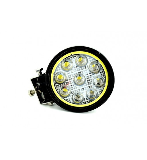 proiector led ch07-02 rotund  27w cu angel eyes alb. spot beam 30Â° 12/24v lw015