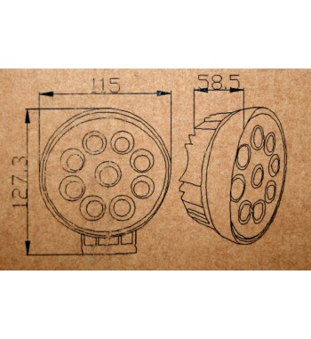 Proiector LED CH07-02 rotund  27W cu angel eyes ALB, Spot Beam 30Â° 12-24Vâ€‹ LW015