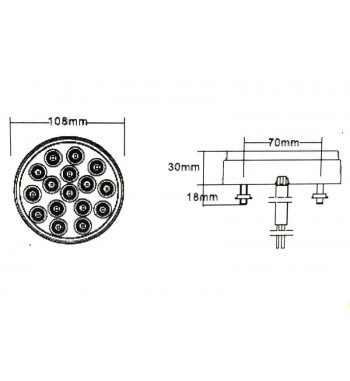 Lampa SMD 6004-1 Lumina: rosie Voltaj: 12v-24V Rezistenta la apa: IP66