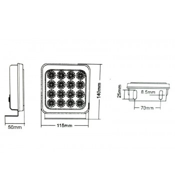 Lampa SMD 6001-1 Lumina: rosie Voltaj: 12v-24V Rezistenta la apa: IP66