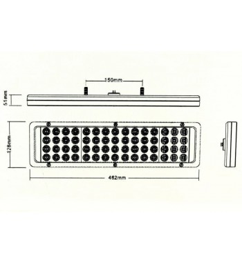 Lampa stop SMD 2012 Voltaj: 24V Nr. led-uri: 60 SMD Rezistenta la apa: IP66