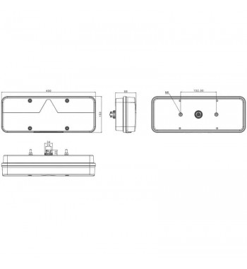 Lampa stop 400x153, 6 functii, stanga, Kingpoint FT-500-15 LED Fristom