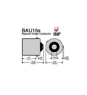 Bec BAU15S T.N 1 faza 12V 21W Portocaliu (set10 buc.)