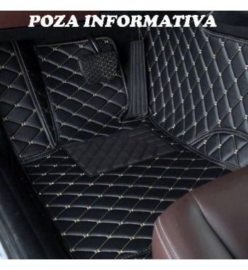 Covorase auto LUX PIELE 5D Audi A8 D4 2010-2017 caroserie lunga ( 5D-040 cusatura bej )