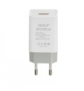 Incarcator retea 220V-5V 18W 3A  ALB, GOLF GF-U206Q