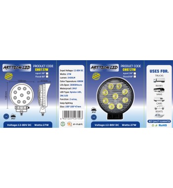 Proiector LED 27W 12-24V CH07 Flood Beam 60Â° - PREMIUM