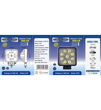 Proiector LED 27W 12-24V CH06 Flood Beam 60Â° - PREMIUM