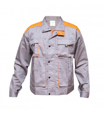 jacheta de lucru poliester cu bumbac. gri/portocaliu marimea 50. 235g/m2 breckner germany bk77138