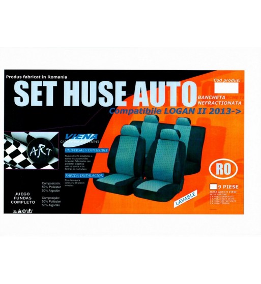 husa auto compatibile logan ii 2013-2019 din 9 piese fractionate. calitate premium