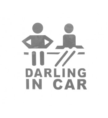 abtibild  "darling in car" culoare gri reflectorizant cod:dz-61