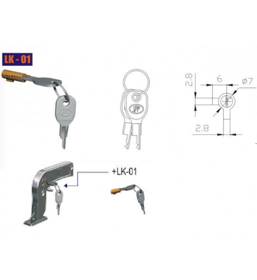 antifurt cupla remorca cu cheie lk-01