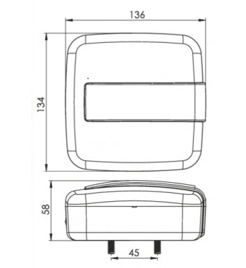 Lampa stop patrata LED SMD 202101-D 12V