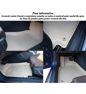 Covoare cauciuc stil tavita BEJ Land Rover Freelander II 2007-2014 ( 3D 63401 A10 BEJ )