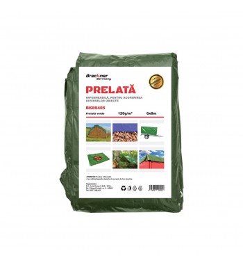 prelata cu ochiuri de prindere 120g/m2 verde 6x8m breckner germany cod: bk89405