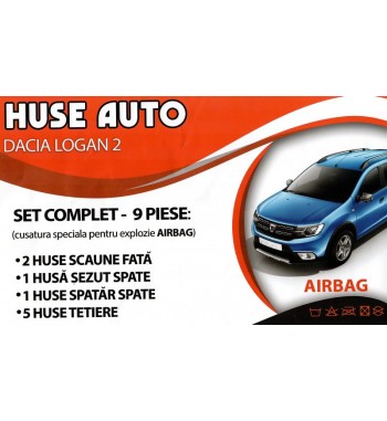 huse scaun dacia logan ii cusatura speciala airbag ( bor )