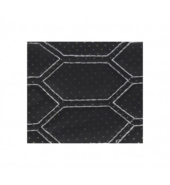 material imitatie piele tapiterie hexagon cu gaurele negru/cusatura gri cod: y03ng