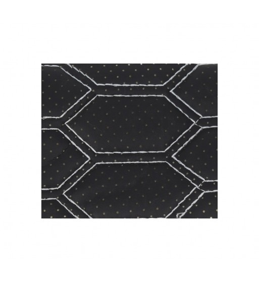 material imitatie piele tapiterie hexagon cu gaurele negru/cusatura gri cod: y03ng