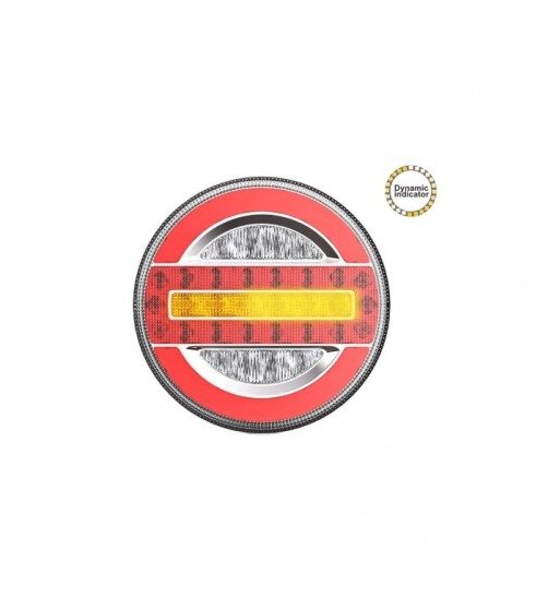 lampa stop rotunda  camion led cu semnalizare dinamica 12-24v cod:sl-5020