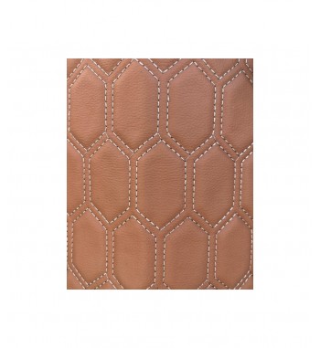 material imitatie piele tapiterie hexagon  maro /cusatura gri  cod: y06mg