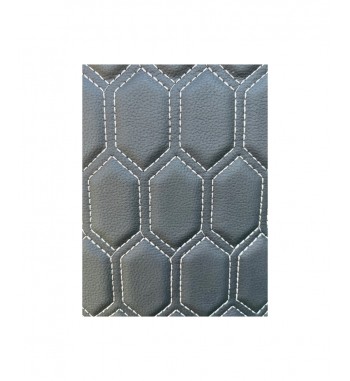 material imitatie piele tapiterie hexagon  negru /cusatura gri  cod: y06ng